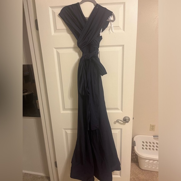 Bari Jay Infinity Lux Bridesmaid Dress Navy - Picture 9 of 13